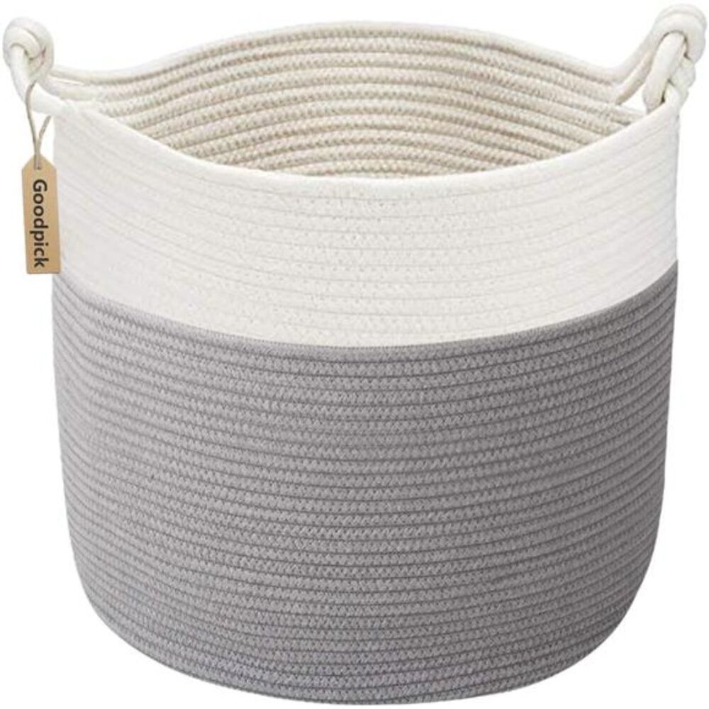 Versatile Woven Rope Basket 15x14.2in Baby & Laundry Storage